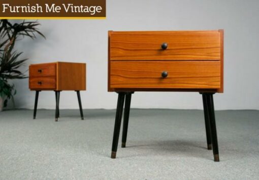 Miniature Vintage Danish Modern Teak Nightstands