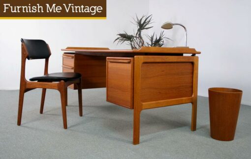 Mid Century Modern Danish Teak Executive Desk