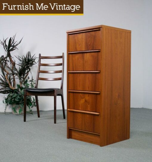 Vintage Danish Modern Slim Chest of Drawers