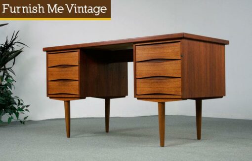 Mid Century Modern Vodder Style Danish Teak Desk