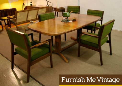 Mid Century Modern Dining Set Olive Green Chairs