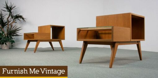 Mid Century Modern Blond End Tables