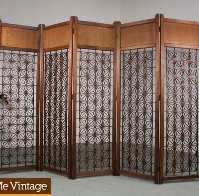 5 Panel Vintage Teak Screen Room Divider