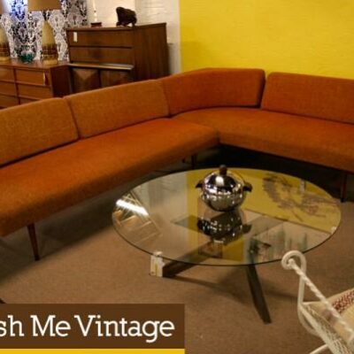 2-Piece Retro Danish Style Sectional Sofa