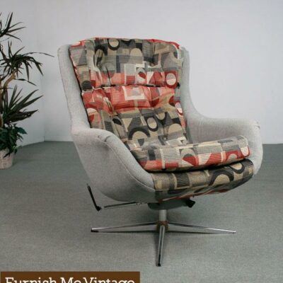 Reupholstered Mid Century Modern Egg Chair