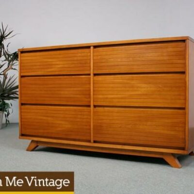 Mid Century Modern Cherry Double Dresser