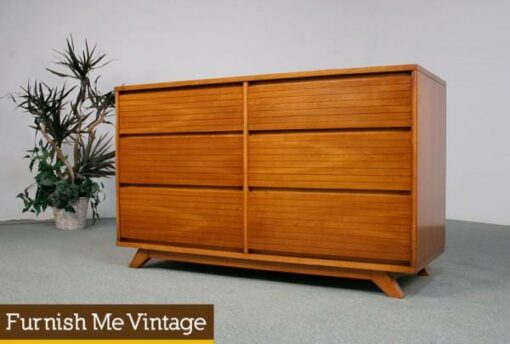 Mid Century Modern Cherry Double Dresser