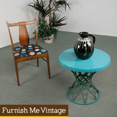 Retro Turquoise Fiberglass Patio End Table