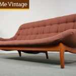 Scalloped Mid Century Modern Danish Teak Sofa