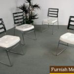 4 Retro Chrome & Lucite Dining Chairs