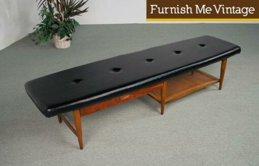 Super Long Reupholstered Mid Century Modern Bench