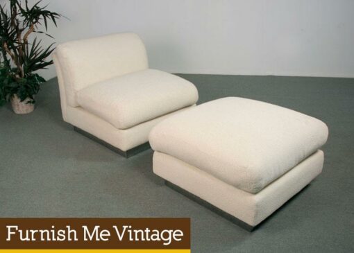 Dunbar Plush Lounge Chair with Ottoman