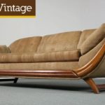 Long Mid Century Modern Pearsall Style Gondola Sofa