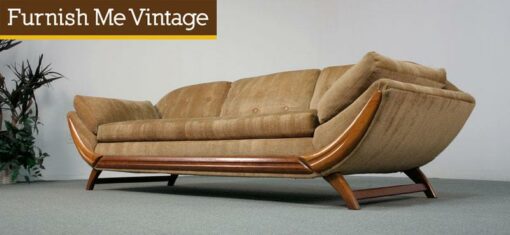 Long Mid Century Modern Pearsall Style Gondola Sofa