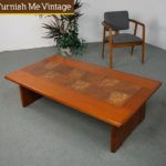 Large Vintage Danish Teak Coffee Table with Tile