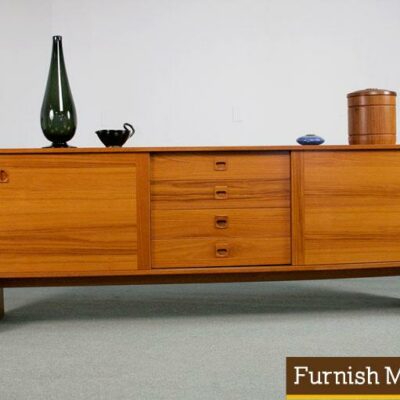 Vintage Danish Teak Credenza Sliding Doors