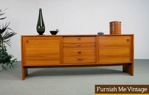 Vintage Danish Teak Credenza Sliding Doors