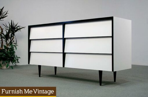 Retro Black and White Knoll No. 125 Style Dresser