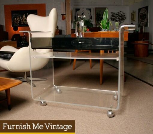 Retro Lucite Bar Serving Cart