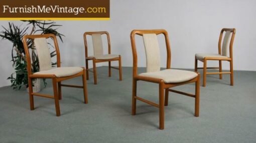 4 Ergonomic Danish Modern Teak Dining Chairs