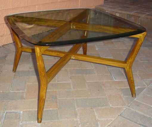 Folding Vitnage Coffee Table with Glass Top