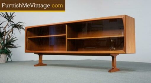 Danish Modern Teak Display Cabinet Credenza