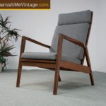 Reupholstered High Back Danish Style Lounge Chair