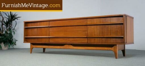 Long Low Bowed Mid Century Credenza