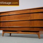 Bowed Danish Style Mid Century Modern Credenza