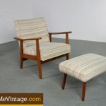 Mid Century Modern Lounge Chair with Stool