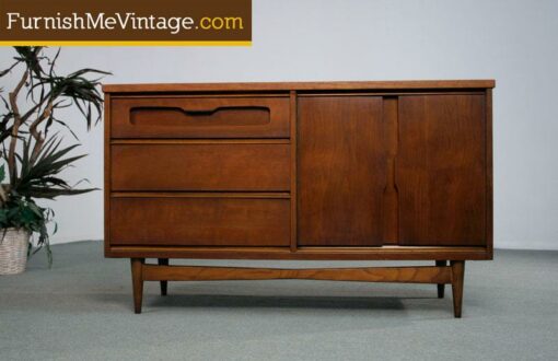 Mid Century Modern Credenza Geometric Facade