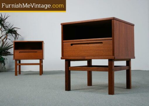 Pair of Danish Teak Nightstands