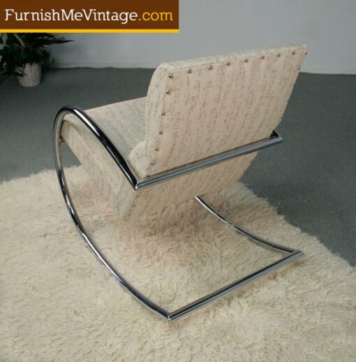 Mid Century Modern Chrome Rocking Chair