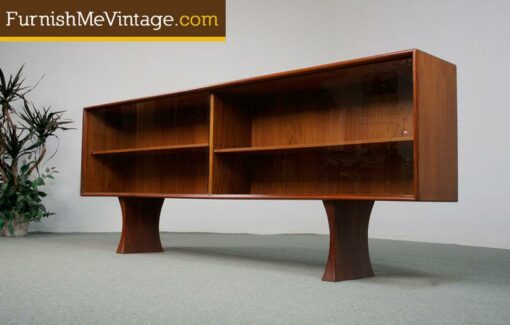 Mid Century Modern Danish Teak Finished Back Display Case