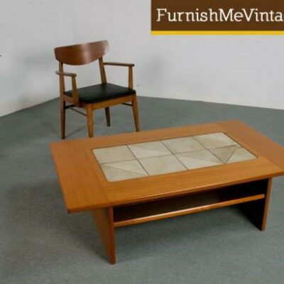 Danish Teak Coffee Table with Tile Top