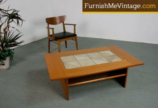 Danish Teak Coffee Table with Tile Top