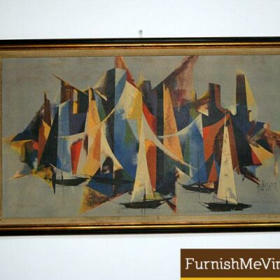 Mid Century Modern Boat Painting