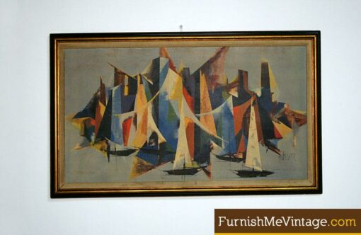 Mid Century Modern Boat Painting