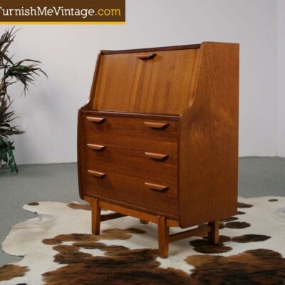 Mid Century Modern Small Danish Teak Secretary