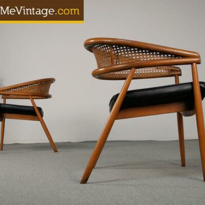 Mid Century Modern Thonet Rattan Chairs