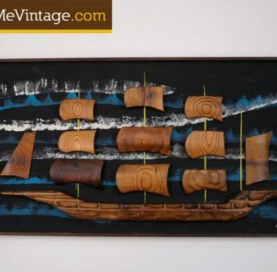 Retro Witco Wilrongo Tiki Carved Boat Wall Art