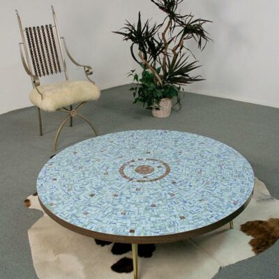 Huge Retro Mosaic Tile Top Coffee Table