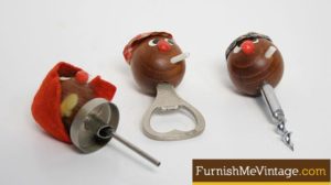 Mid Century Modern Danish Teak Bar Tools