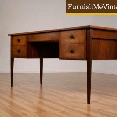 Sleek Mid Century Modern Walnut Desk