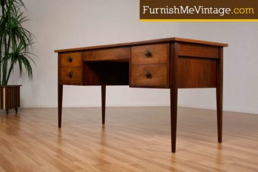 Sleek Mid Century Modern Walnut Desk