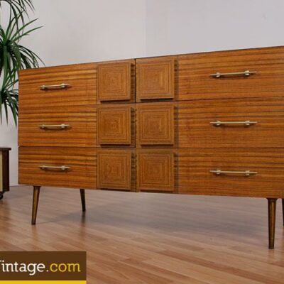 Mid Century Modern Zebra Wood Dresser