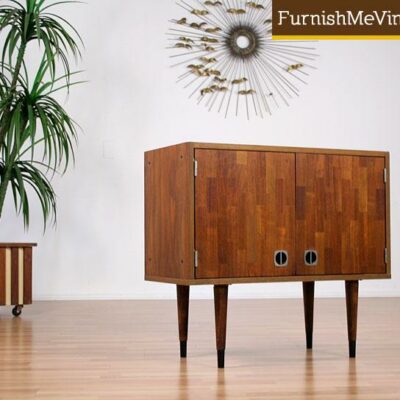 Retro Danish Teak Cabinet Record Storage