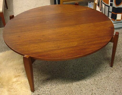 Circular Retro Danish Style Walnut Coffee Table