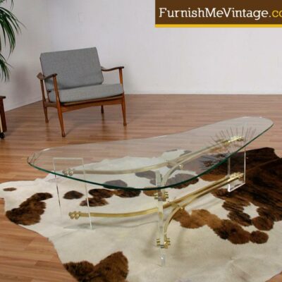 Post-Modern Lucite Boomerang Coffee Table