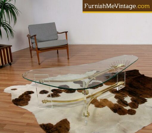 Post-Modern Lucite Boomerang Coffee Table